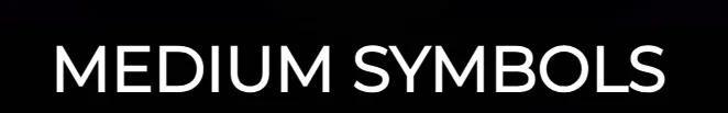 Text banner displaying 'MEDIUM SYMBOLS' indicating the classification of symbols in the slot game.