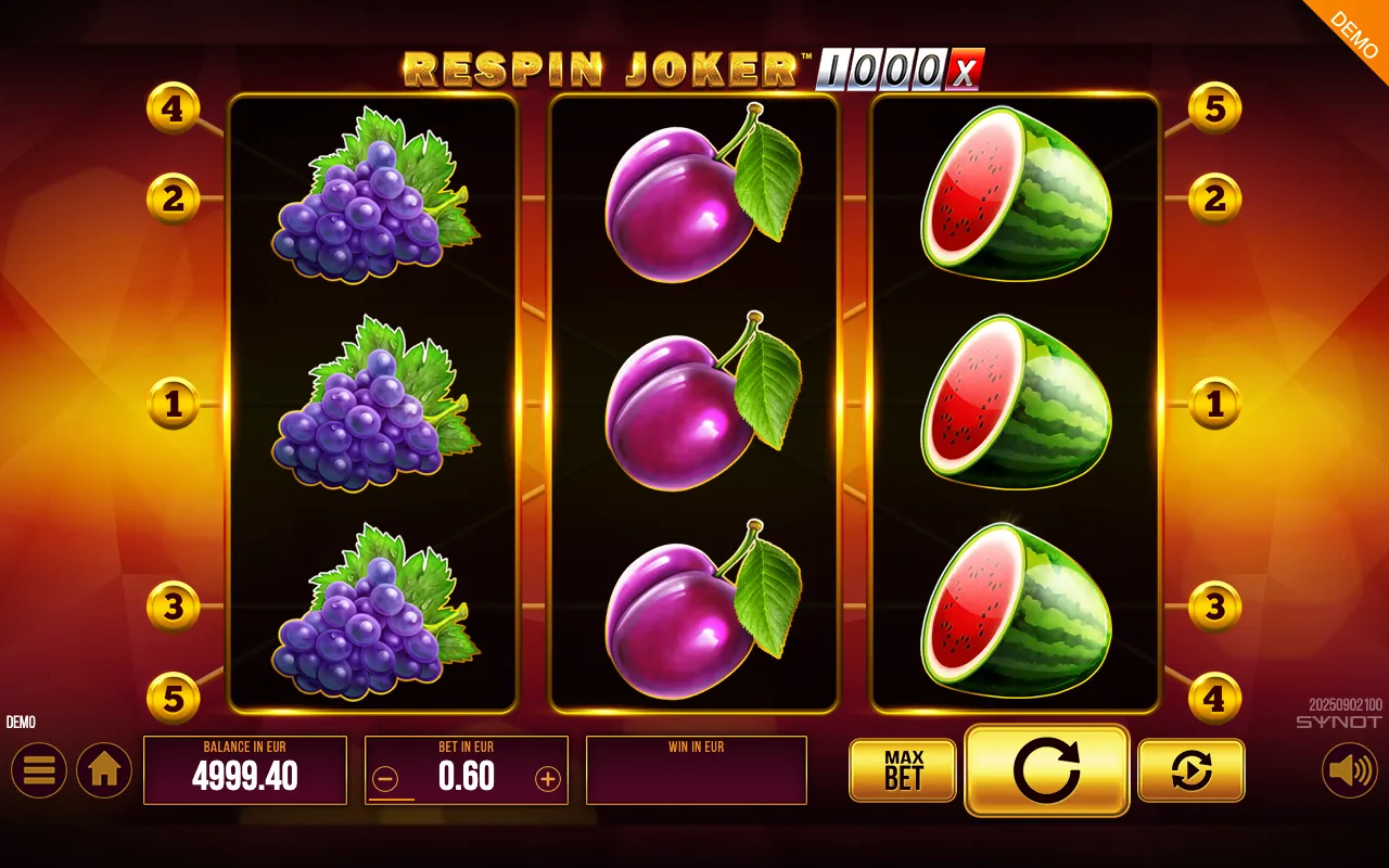 Respin Joker 1000 slot gameplay screenshot 1