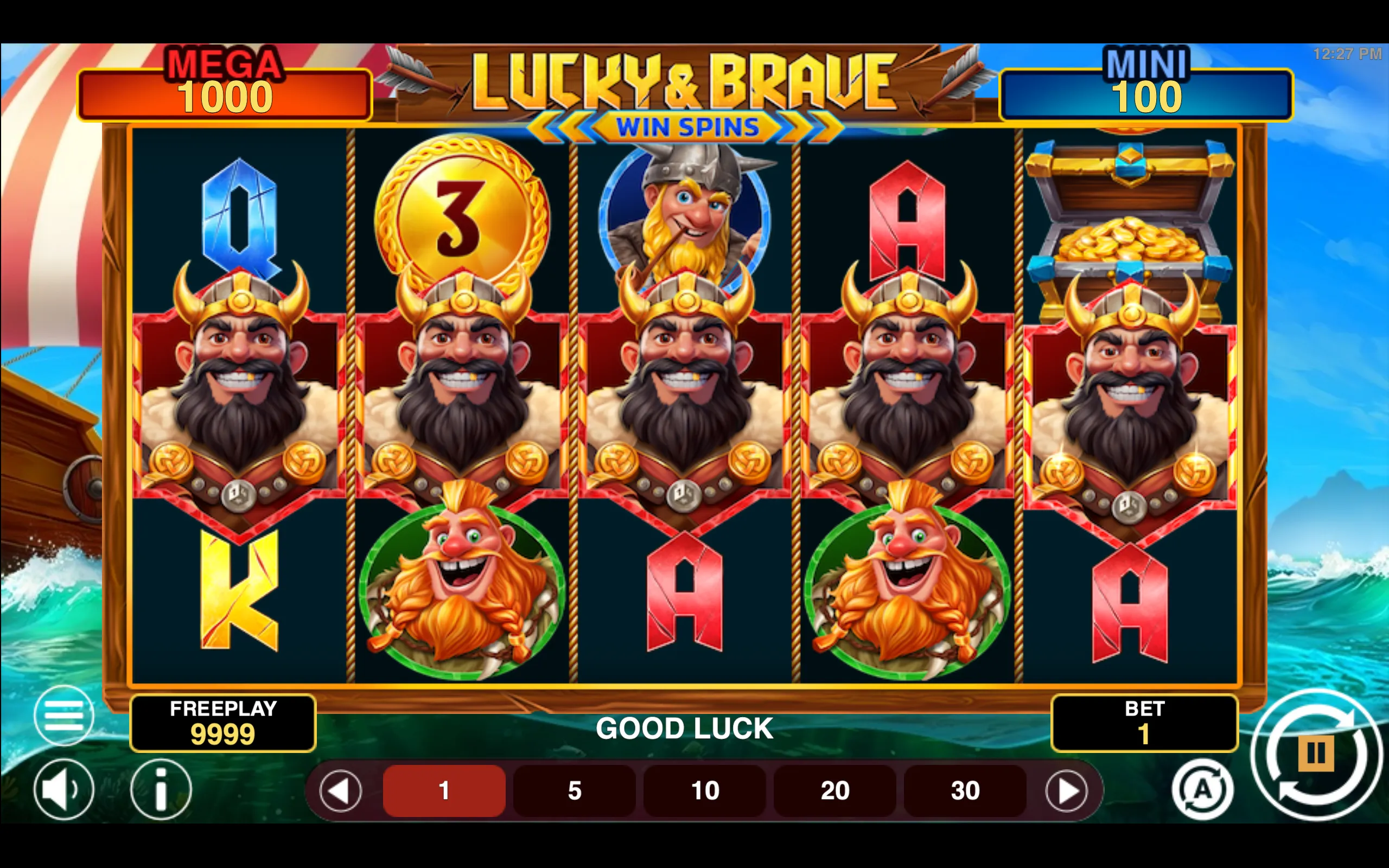 Lucky & Brave Win Spins slot gameplay screenshot 1