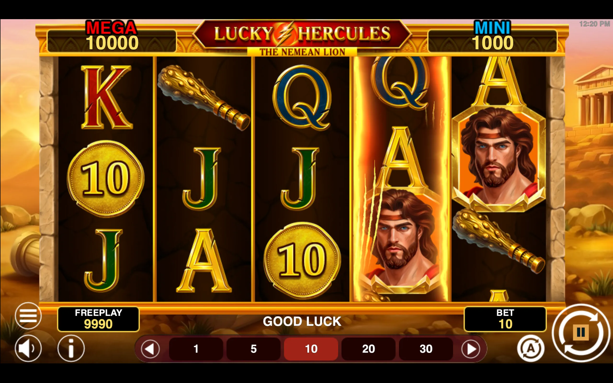Lucky Hercules slot gameplay screenshot 1