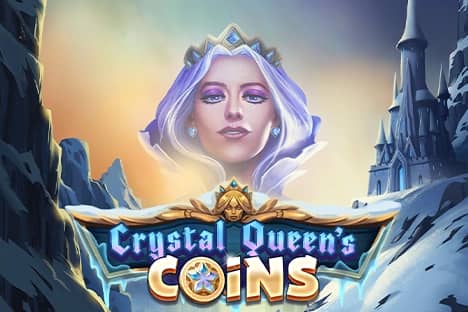 A regal woman's ethereal face with silver hair floats above a snowy mountain pass, with a distant ice castle on the right.