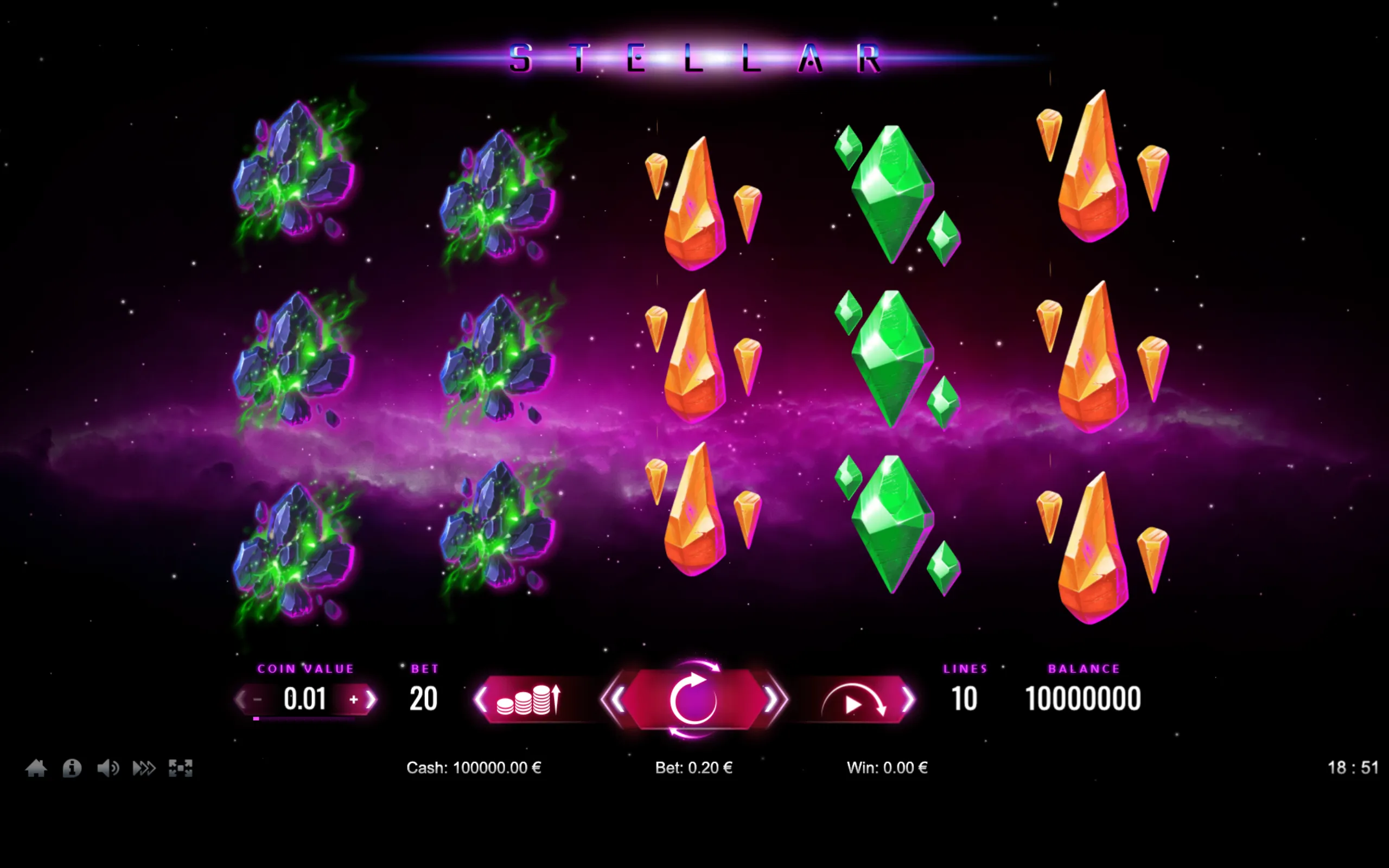 Stellar slot gameplay screenshot 1