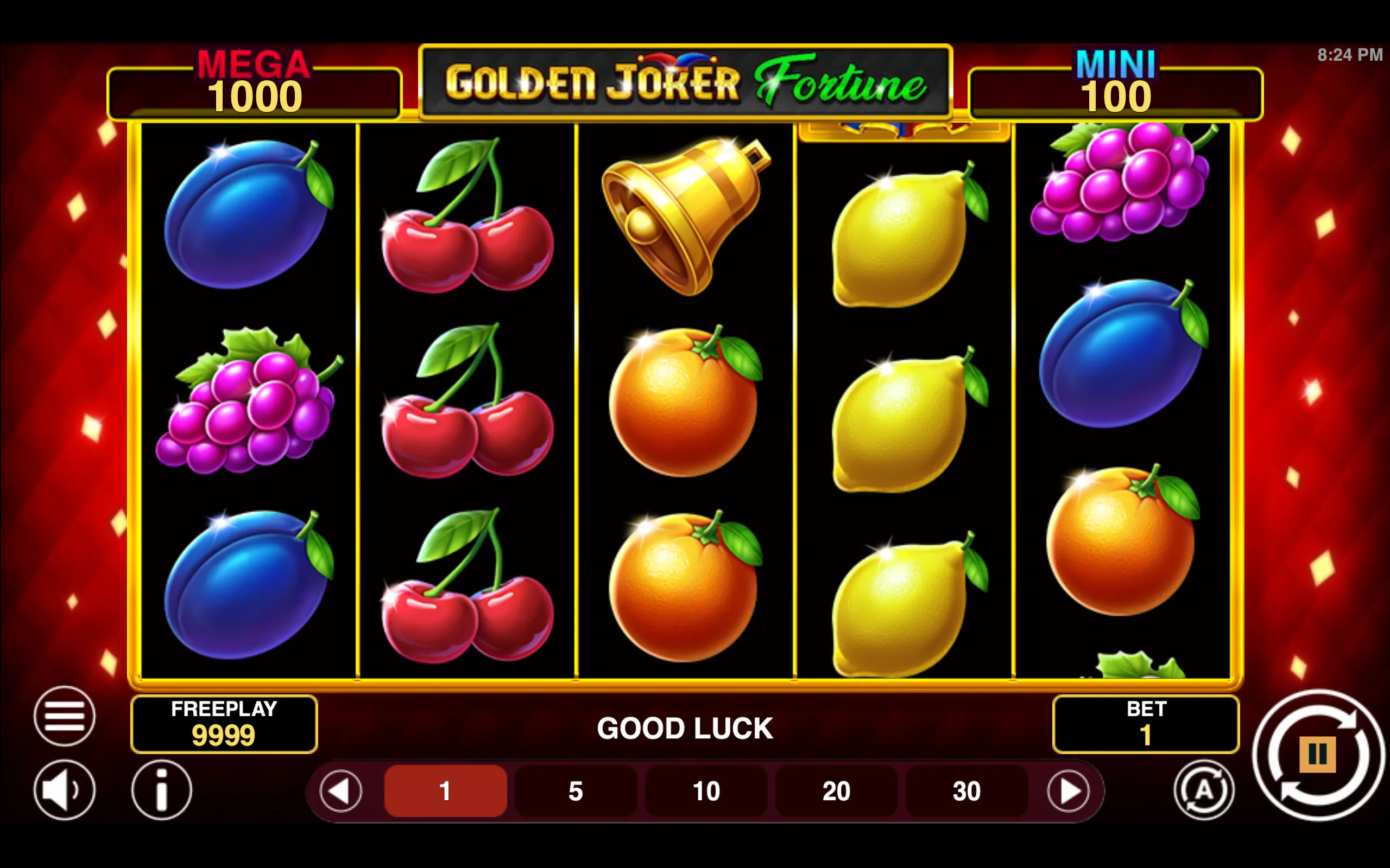 Golden Joker Fortune slot gameplay screenshot 1