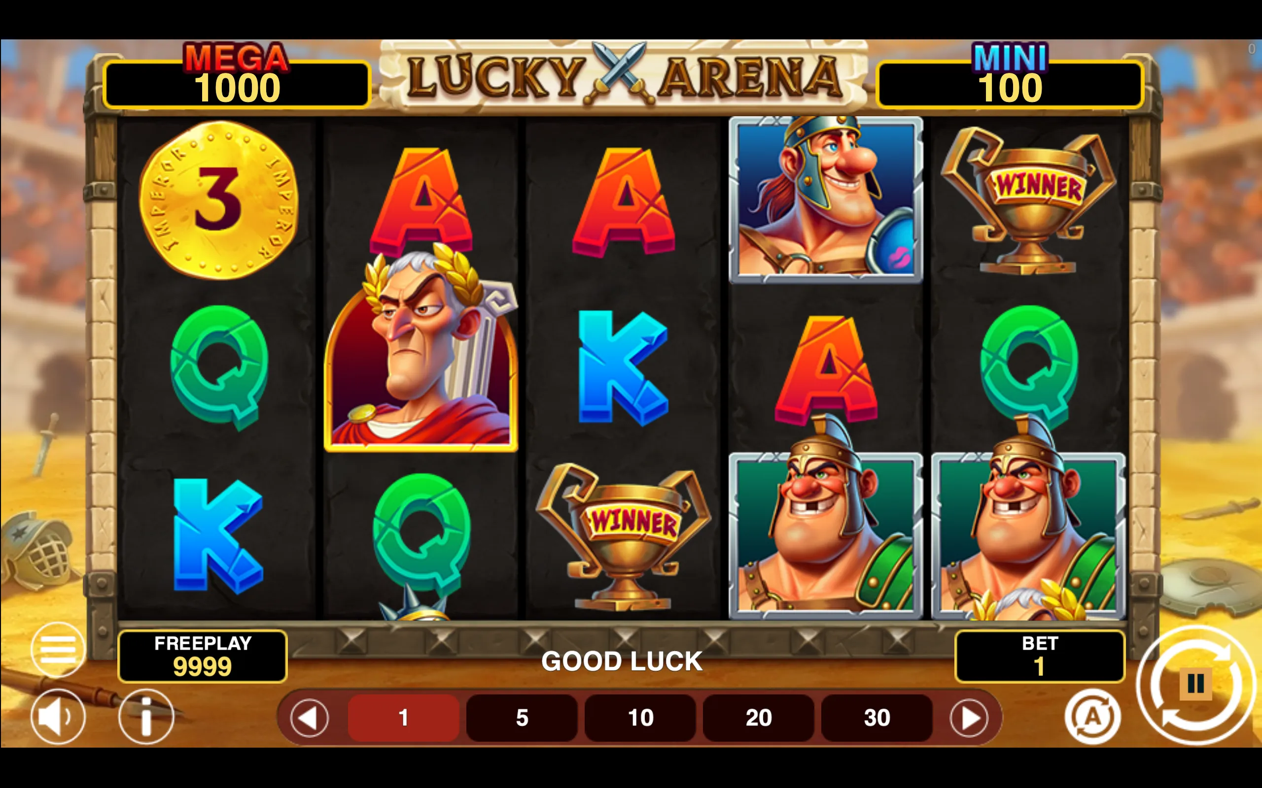 Lucky Arena Hold & Win slot gameplay screenshot 1