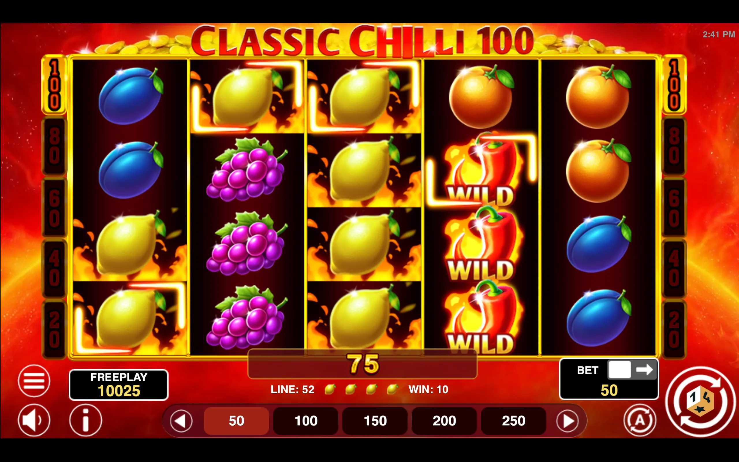 Classic Chilli 100 slot gameplay screenshot 1