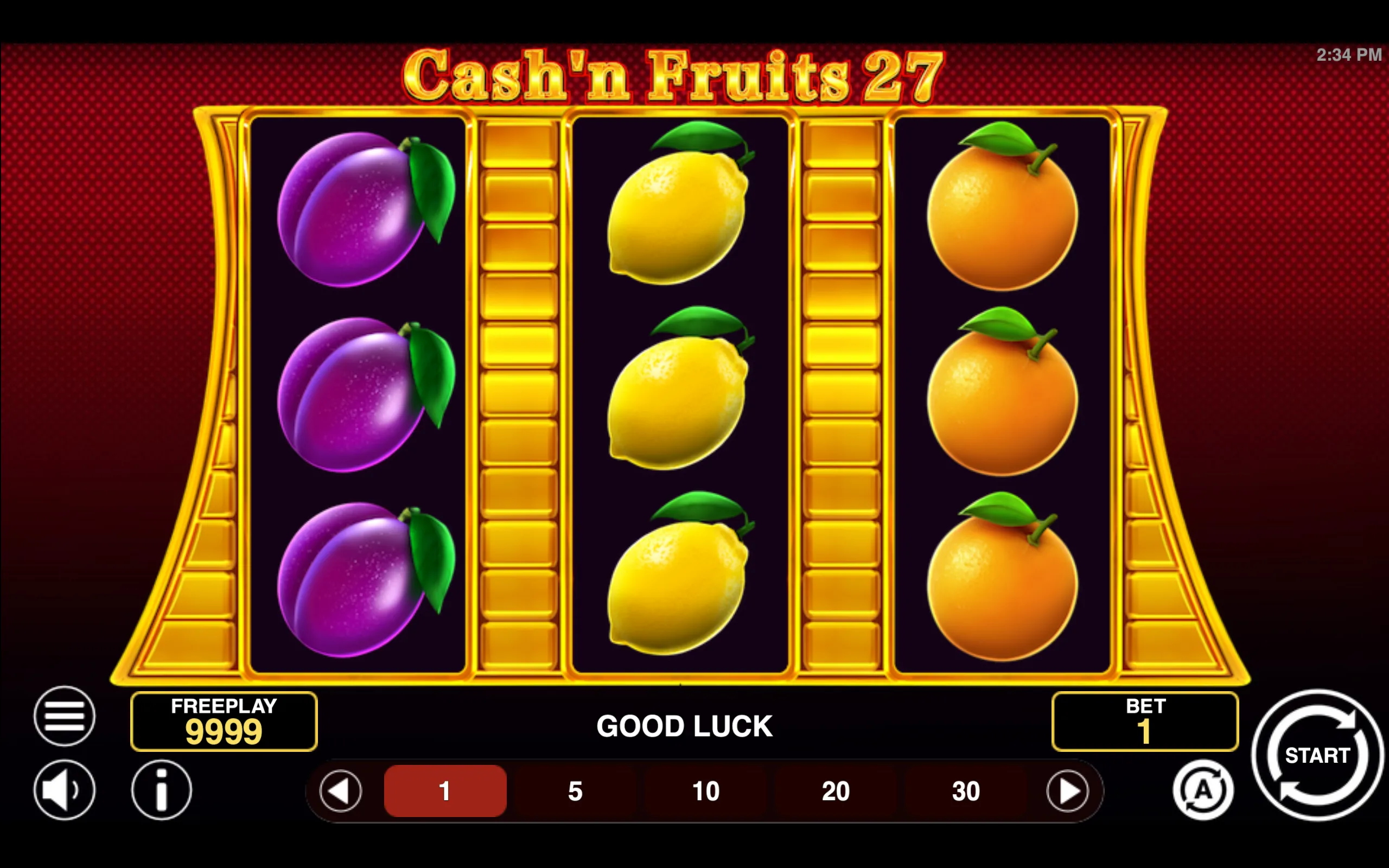 Cash'n Fruits 27 slot gameplay screenshot 1