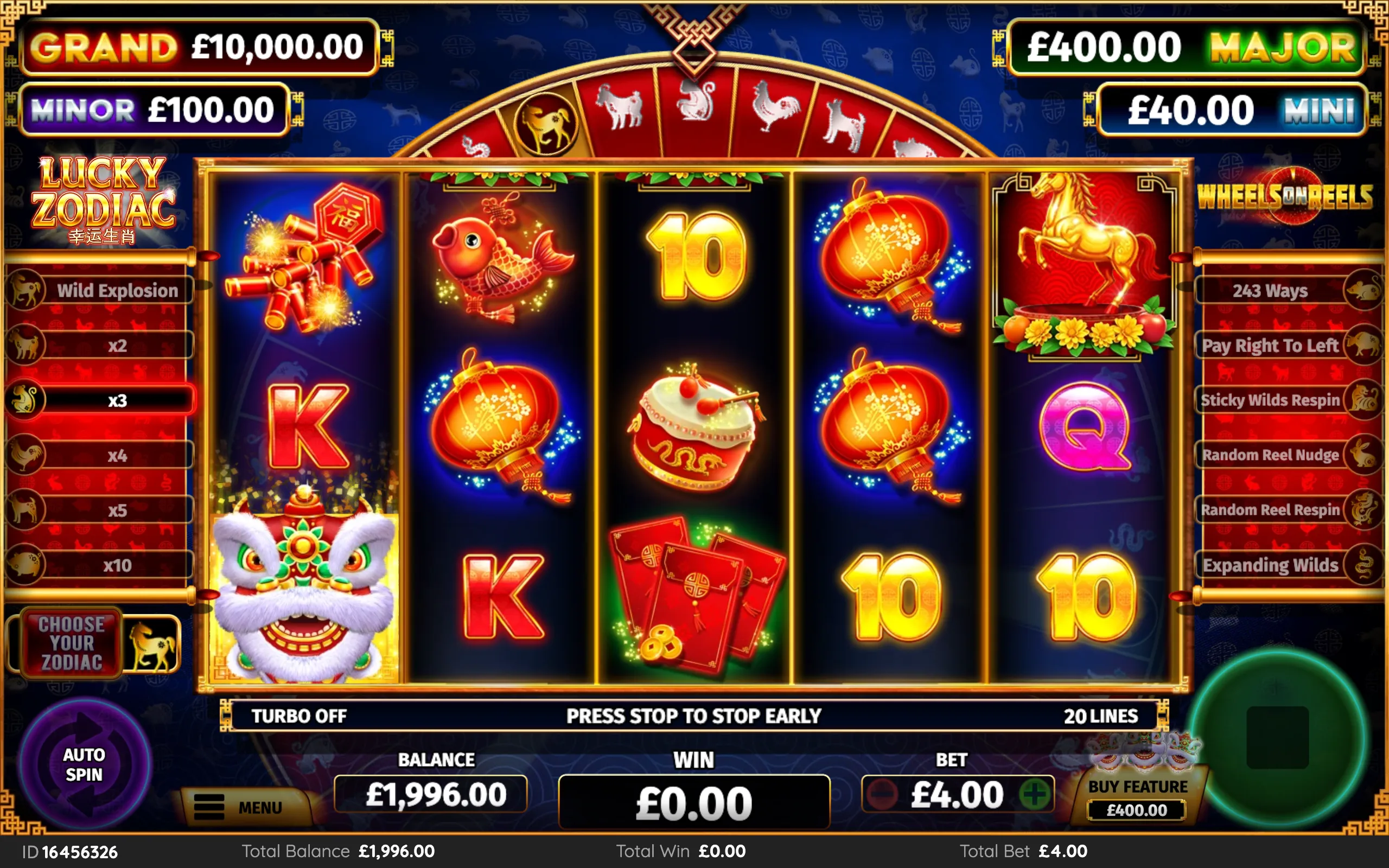 Lucky Zodiac slot gameplay screenshot 1