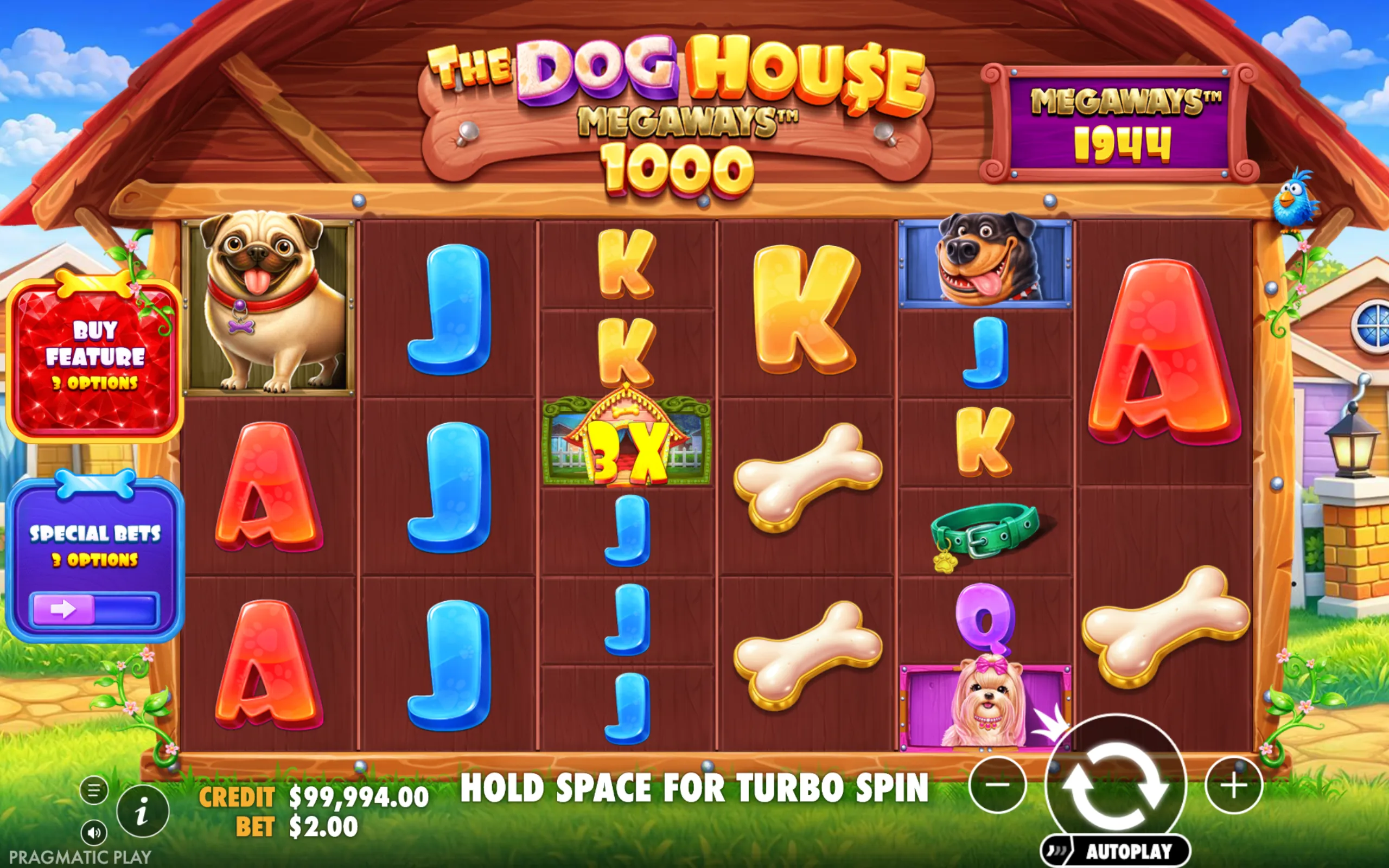 The Dog House Megaways 1000 slot gameplay screenshot 1