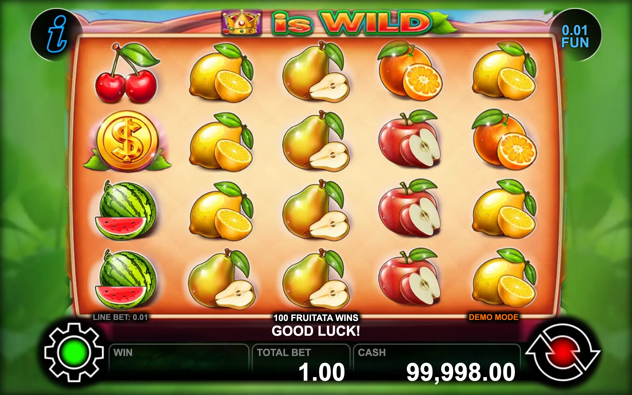 100 Fruitata Wins slot gameplay screenshot 1