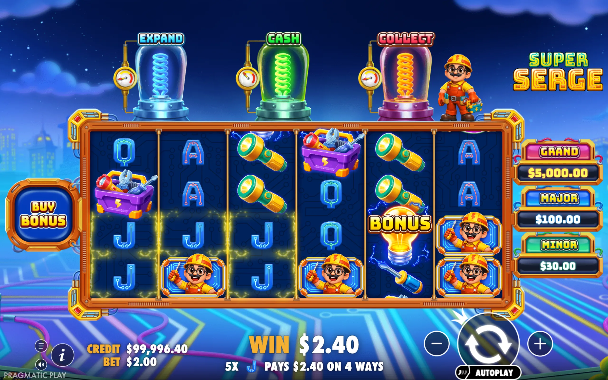 Super Serge slot gameplay screenshot 1