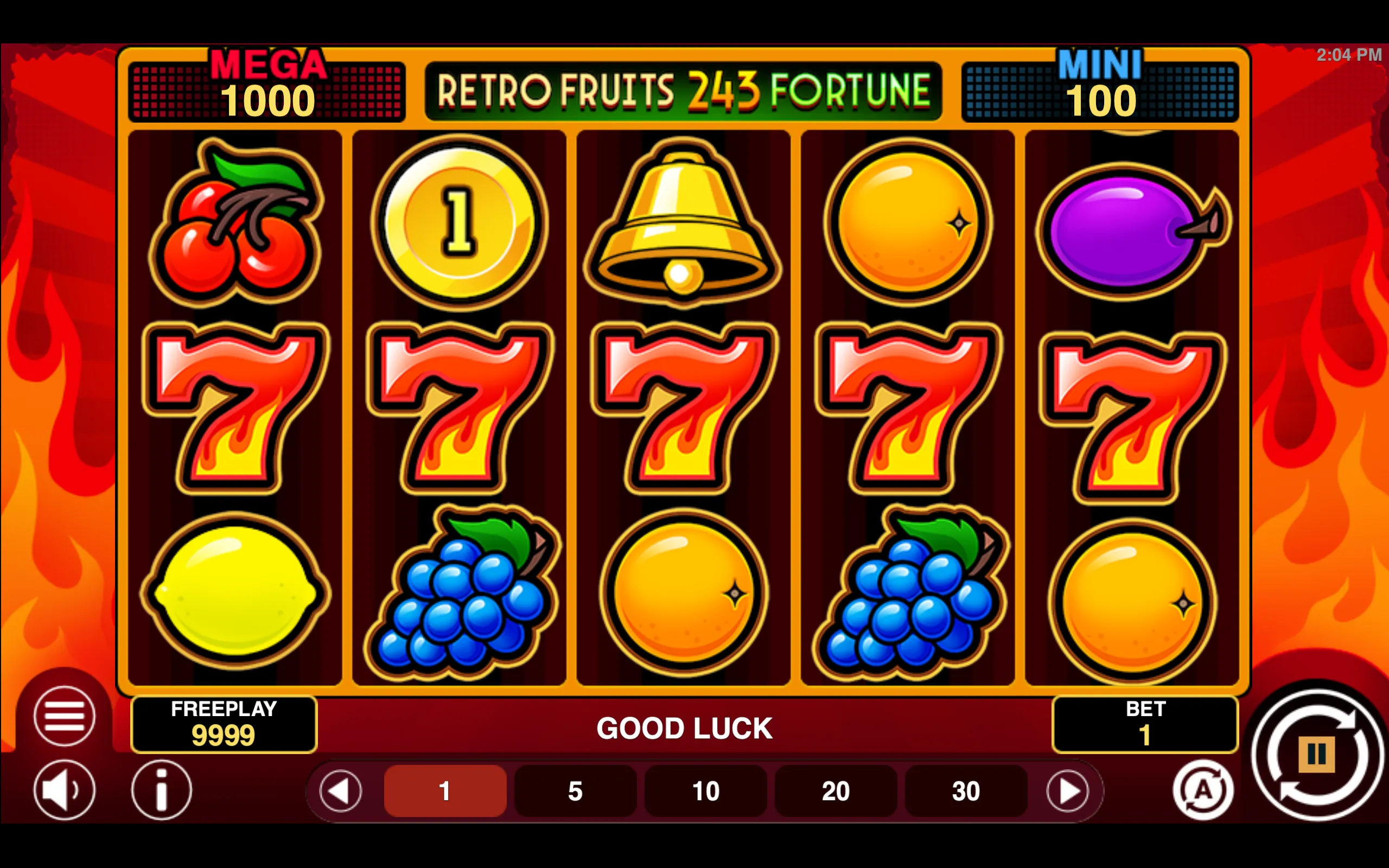 Retro Fruits 243 Fortune slot gameplay screenshot 1