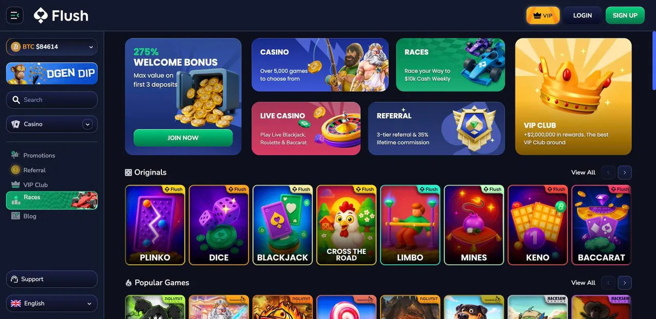 Flush home page on desktop