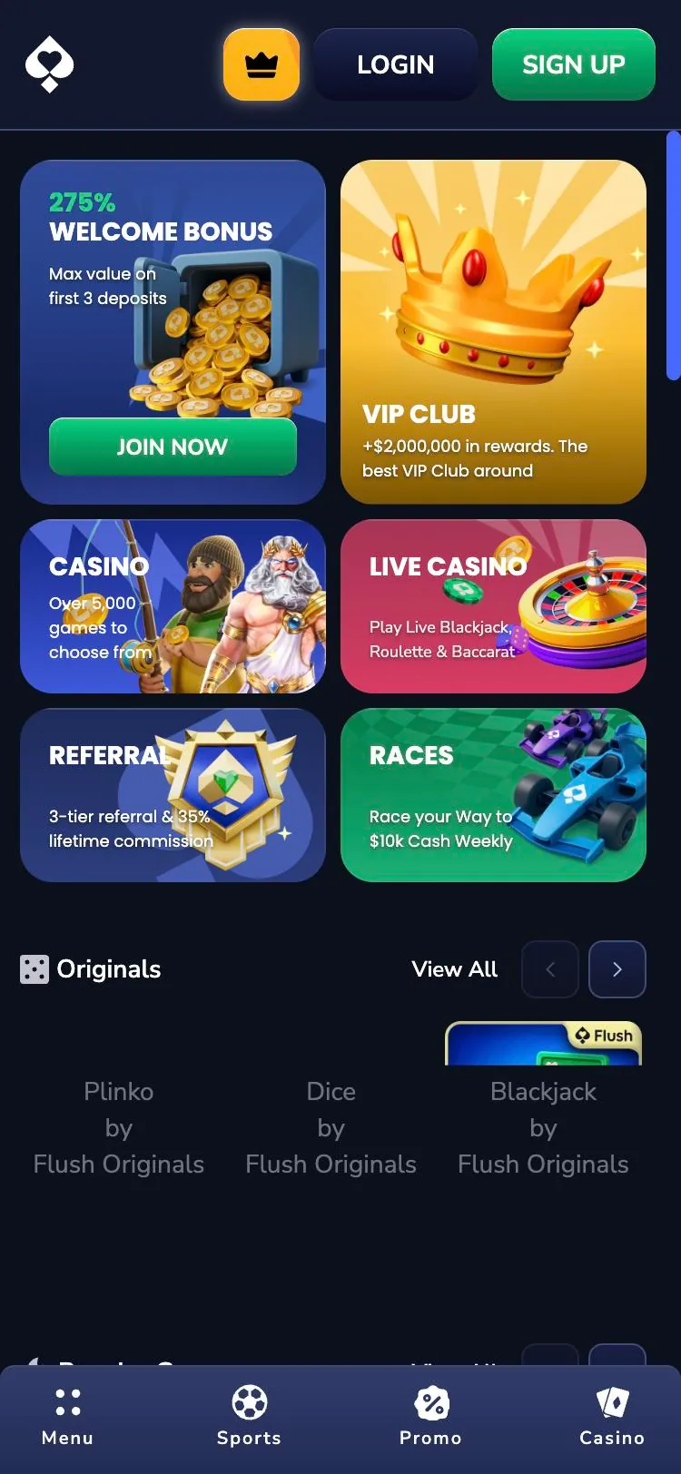 Flush home page on mobile