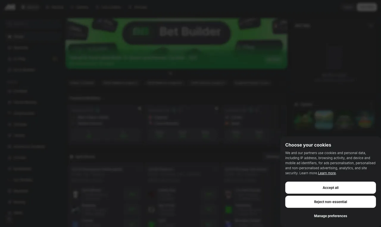 Midnite home page on desktop